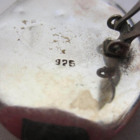 STERLING SILVER large puff oval clip on earrings 925 - Picture 4 of 4